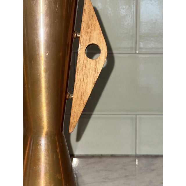 Mid-Century Teak and Copper Vase, 1950s For Sale - Image 4 of 12