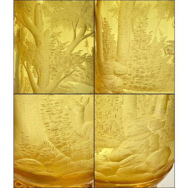 Antique Moser Karlovy Vary Engraved Large Landscape Scenic Vase, Signed For Sale In New York - Image 6 of 10