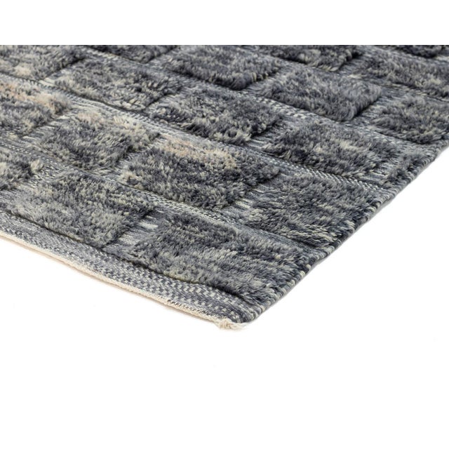 Contemporary Premium Hand-Knotted Moroccan Wool Rug | 11'10" X 8'8" | One of a Kind For Sale - Image 3 of 7