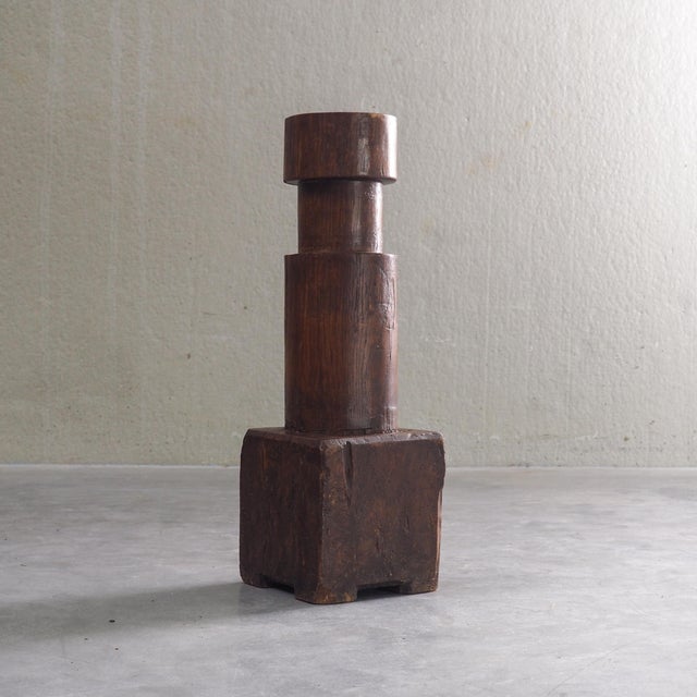 Vintage Sculptural Wood Pedestal, 1950s For Sale - Image 13 of 13