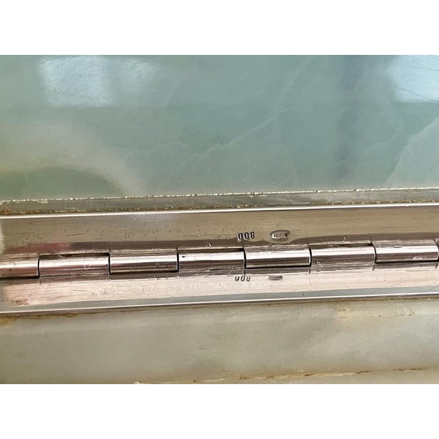 Vintage Amazonite Jewelry Box with Sterling Silver Hinges, 1950 For Sale - Image 4 of 10