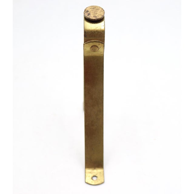 Traditional Set of Vintage Brass Curtain Rod Brackets For Sale - Image 3 of 5