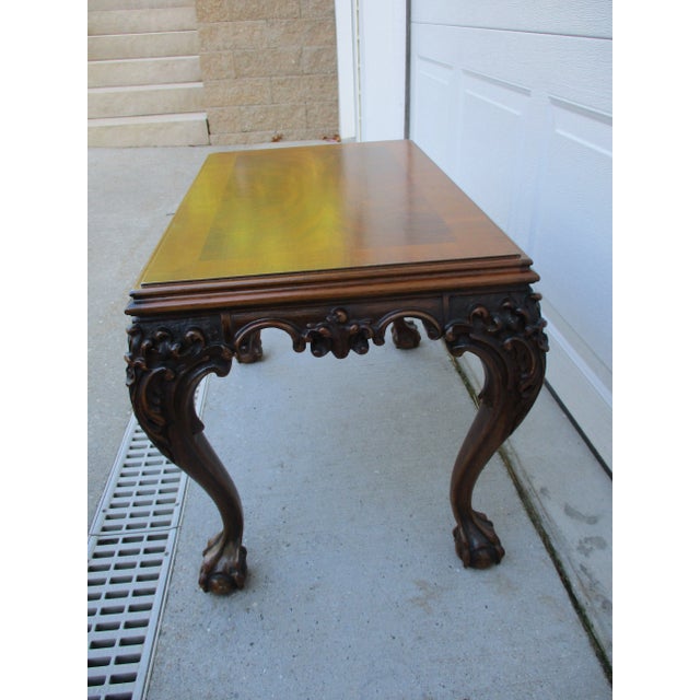 Rococo Chippendale Carved Claw and Ball Foot Table For Sale - Image 3 of 11