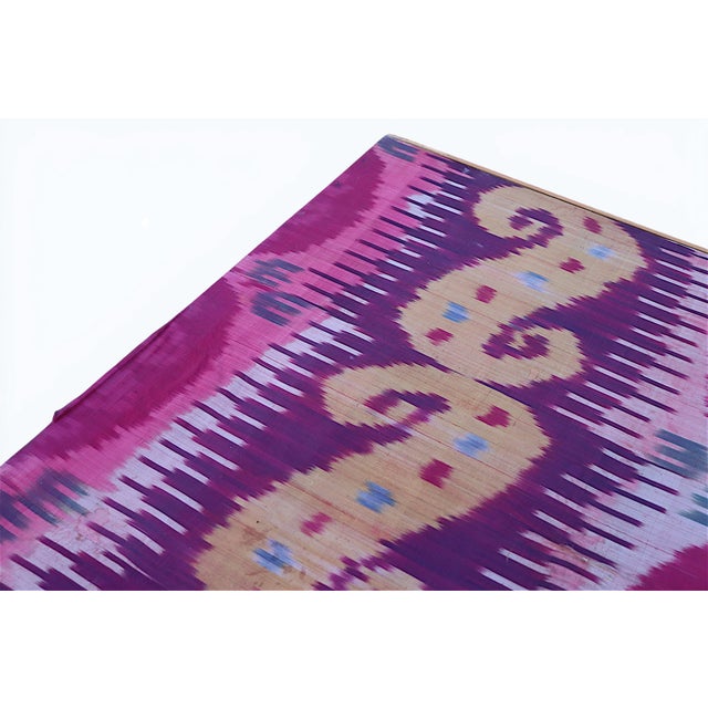 Antiqu Uzbek Silk Ikat Wall Hanging, 1920s For Sale - Image 14 of 18