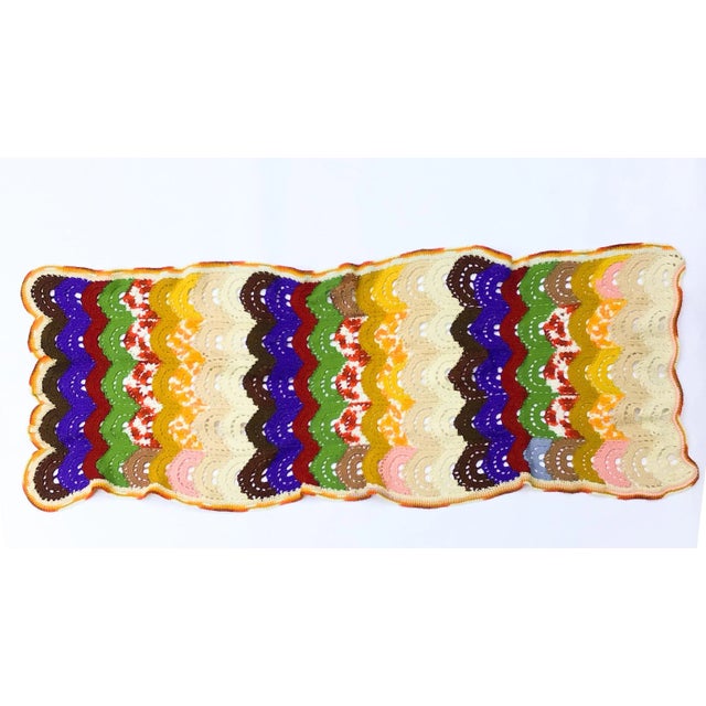 Shabby Chic Vintage Pure Wool Hand Crocheted Coverlet For Sale - Image 3 of 3