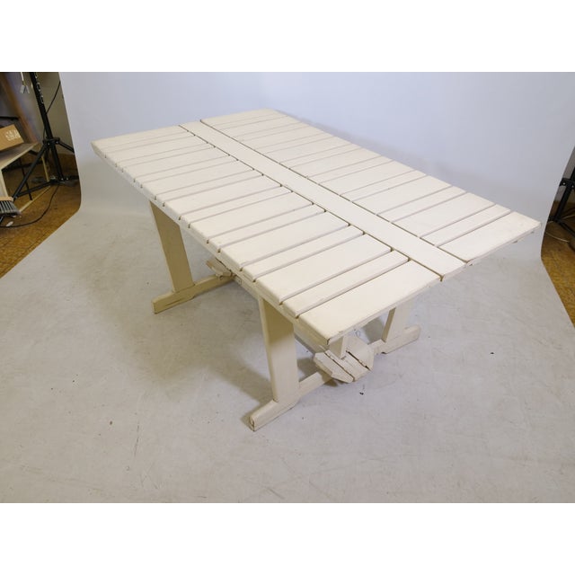 Mid-Century Folding Wooden Riviera Garden Table from Triconfort, 1970s For Sale - Image 11 of 11