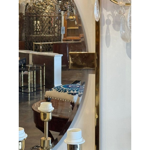 Italian Modern Brass Frame Mirrors For Sale - Image 4 of 7