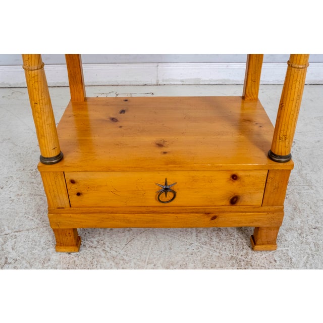 Baker Milling Road Tavertine Top Pine Nightstand For Sale - Image 12 of 15