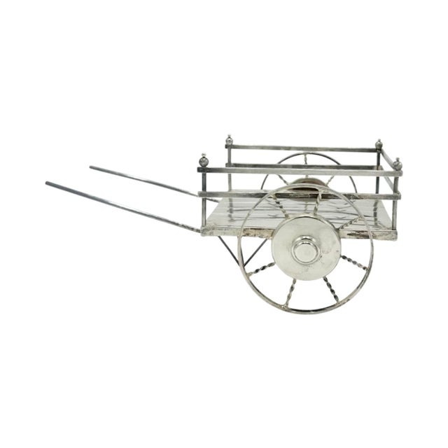 Details: -Vintage Cartier sterling silver wagon condiment cart -Condiment cart in the shape of a wagon with functioning...