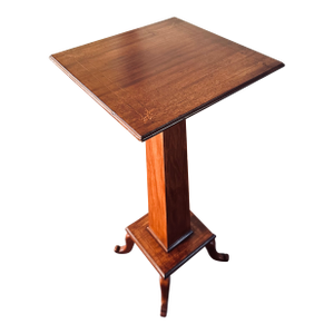 Vintage Mahogany Inlaid Plant Stand Edwardian Style