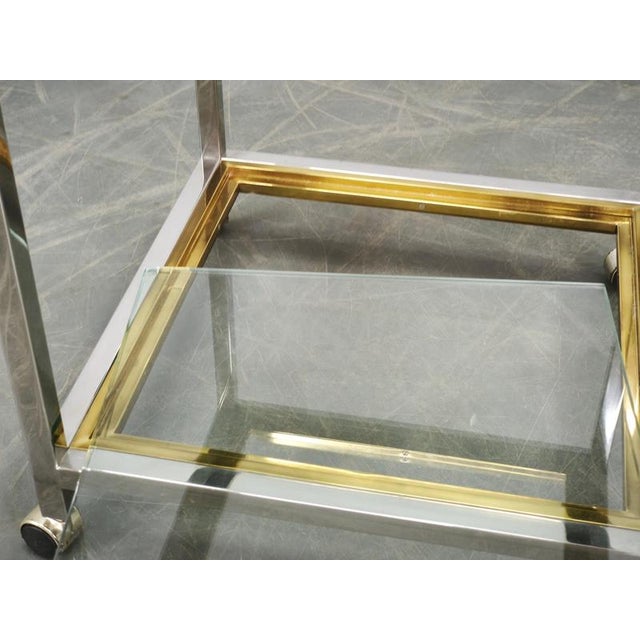 1970s Italian Chrome, Brass and Glass Nesting Tables, 1970s, Set of 3 For Sale - Image 5 of 18