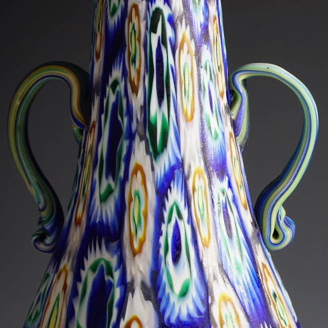 Fratelli Toso Vetreria Fratelli Toso Millefiori Murrine Vase, Murano Early 20th Century For Sale - Image 4 of 7