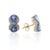Art Deco 14k Solid Yellow Gold Art Deco Diamond and Blue Sapphire Pushback Stud Earrings- 2 Pieces For Sale - Image 3 of 4