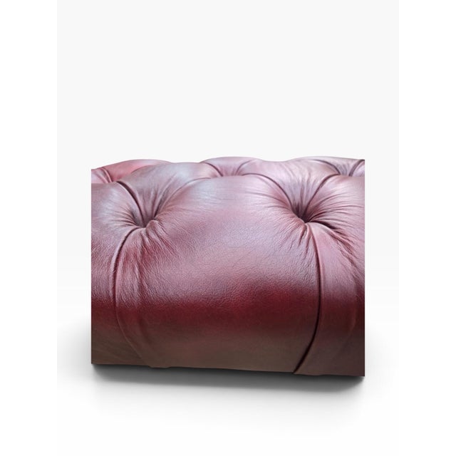 Wood Antique Chippendale Style Carved Tufted Benches Newly Reupholstered in Burgundy Leather- Pair For Sale - Image 7 of 12