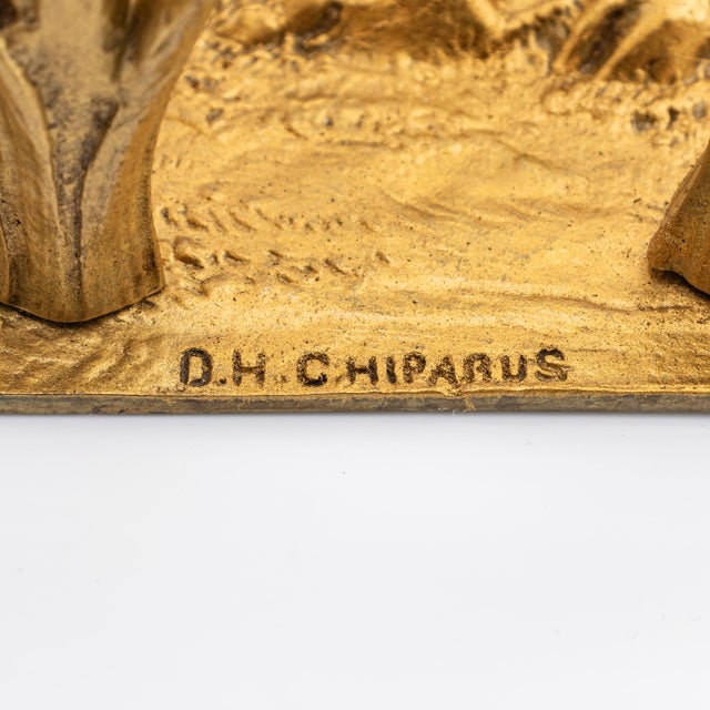 Early 20th Century Reproduction Gilt Bronze Hand-Cut Crystal Inkwell After Demetre H.Chiparus For Sale - Image 17 of 18