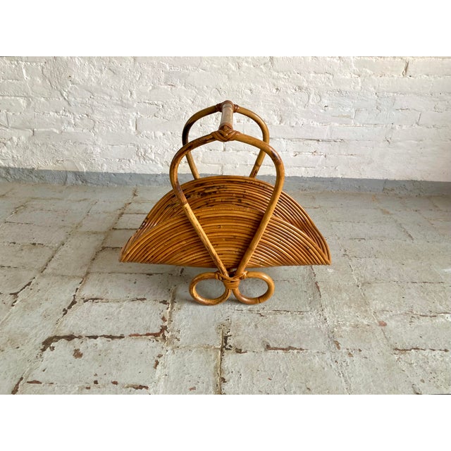 Wicker Magazine Rack from Vivai del Sud, 1970s For Sale - Image 4 of 8