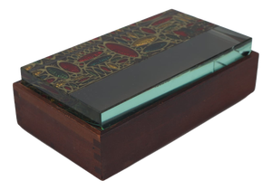 Mid-Century Modern Italian Lidded Box in Wood and Hand-Cut Crystal by Erwin Burger for Fontana Arte, 1940s