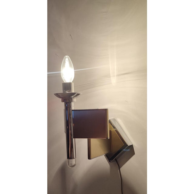 Metal Wall Lamp, Italy, 1970s, in Very Good conditions. Designed 1970 to 1979 European Plug (up to 250V).The wiring of...