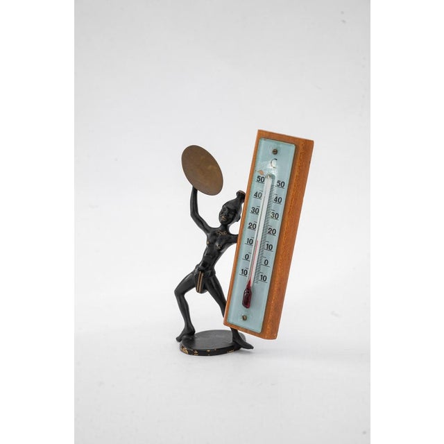 Wood Small Table Thermometer, Vienna, 1950s For Sale - Image 7 of 7