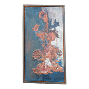 Mid-Century Century Modern Abstract Painting Signed