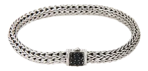 John Hardy Classic Chain Large 6mm Sterling Link & Lava Black Sapphire Bracelet