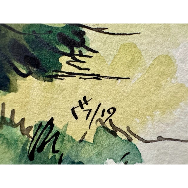 1950s Henry Emil Salloch Original Watercolor on Paper Margaree Harbour, 1953. For Sale - Image 5 of 7