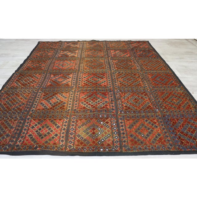 Vintage Silk Hand Embroidered Wall Hung Sofa Cover, 1950s For Sale - Image 3 of 18