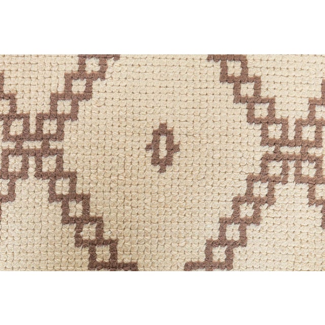 Beige Doris Leslie Blau Vintage Tribal Moroccan Geometric Handmade Wool Rug For Sale - Image 8 of 9