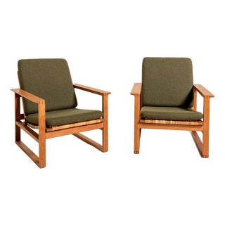 Medestolen Lounge Chairs by Børge Mogensen for Fredericia, 1956, Set of 2 For Sale