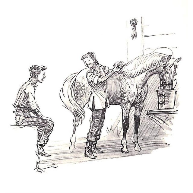 Blue "Show Pony" Book 1954 Caffrey, Nancy With Remarque Pencil Drawing by Paul Brown For Sale - Image 8 of 12