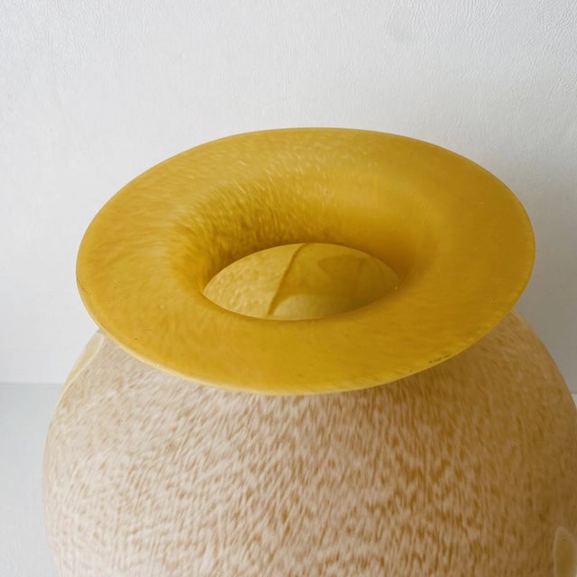 Vinatge 1980 Maestri Vetrai Azzurra Satin Art Glass Vase For Sale - Image 4 of 4