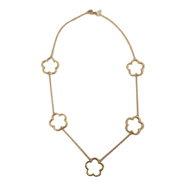 Christina Addison 18kt Yellow Gold Clover Necklace For Sale