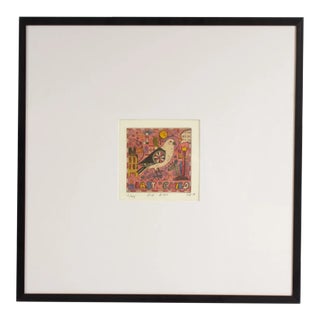 2014 “Ice Bird” Limited Edition Color Etching by Tony Fitzpatrick For Sale