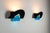 1980s Wall Lamps with Black Frames and Blue Glass from AV Mazzega, 1980s, Set of 2 For Sale - Image 5 of 18