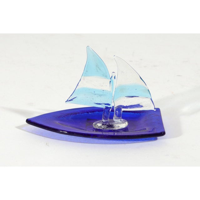 Vintage Modern Murano Glass Model of Sailing Ships For Sale - Image 14 of 18