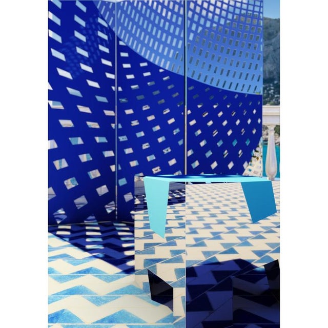 Contemporary Blu Di Prussia Otto Room Divider in Powder-Coated Aluminum by Altreforme For Sale - Image 3 of 9