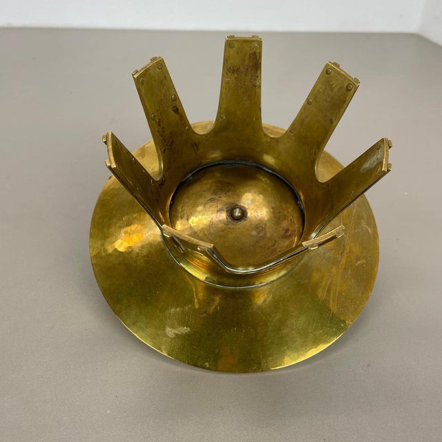 Modernist Brutalist Sculptural Brass Candleholder in the style of Auböck, Austria, 1950s For Sale - Image 17 of 18