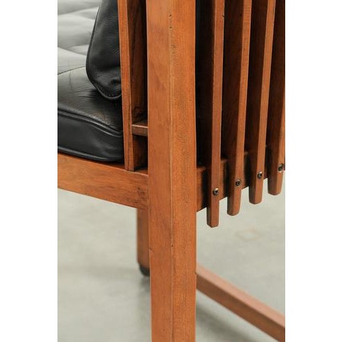 Art Deco Desk Chair in Black Leather For Sale - Image 15 of 16