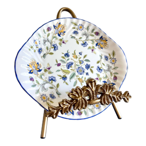 Minton “Haddon Hall Blue” Fine Bone China Set — 8 Pieces (4 Plates + 4 Trinket Dishes)