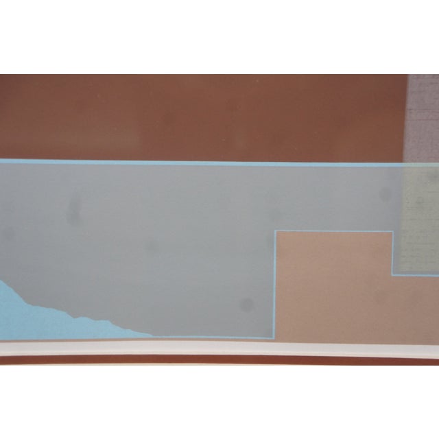 Southwestern Mountain Lake Horizon Sunset Landscape Serigraph 44" For Sale - Image 11 of 13