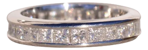The Pine Tree: Designer Signed Platinum and Natural Diamond Channel Set Band