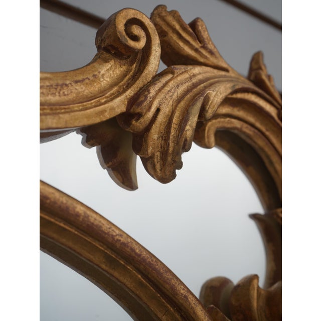 Gold Italian Gold Frame Chippendale Sideboard Mantle Mirror For Sale - Image 8 of 12
