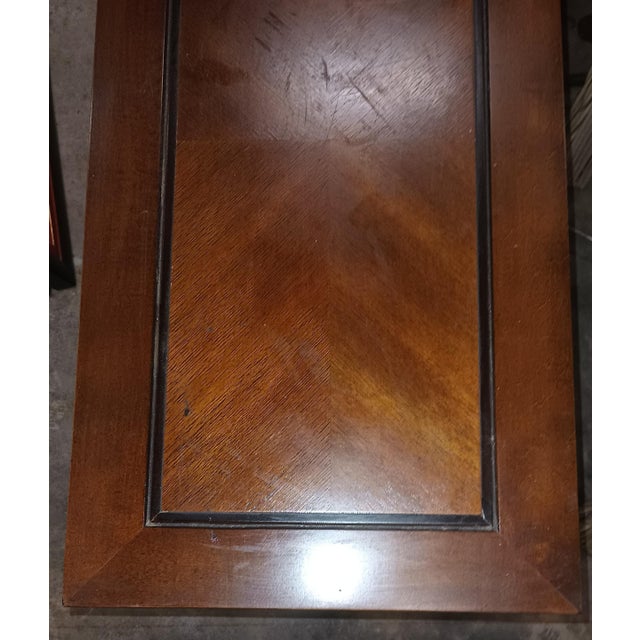 1960s Vintage Broyhill Walnut Parquetry Asian Console Cabinet 3230-19 For Sale - Image 11 of 12