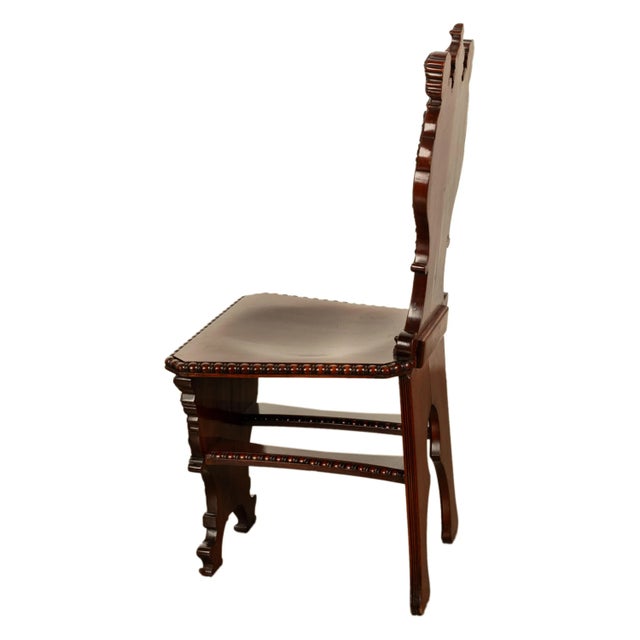 Antique Carved Italian Renaissance Revival Sgabello Chair Coat of Arms & Cherubs, 1870 For Sale In Portland, OR - Image 6 of 15