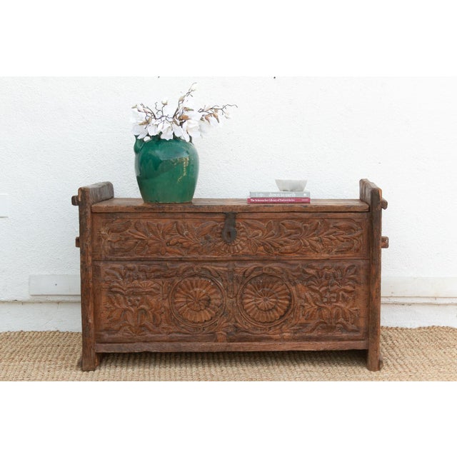 Antique Swat Valley Carved Chest Console For Sale - Image 10 of 18