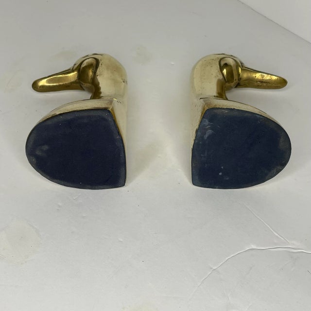 Brass Duck Head Bookends- a Pair For Sale In Columbia, SC - Image 6 of 7