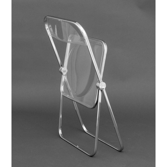 Giancarlo Piretti "Plia" Chrome and Acrylic Folding Chairs, Set of 8 For Sale - Image 12 of 12