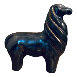 Small Black Ceramic Dog Figure