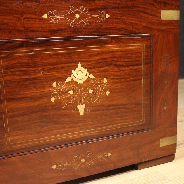 Wood French Mahohgany Trunk, 1950 For Sale - Image 7 of 13