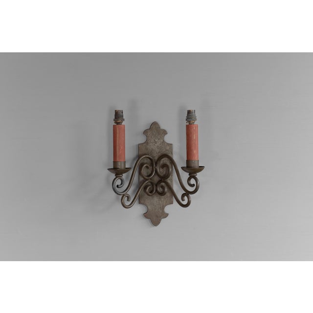 Vintage Wall Mounted Light in Steel, 1920s For Sale - Image 3 of 10